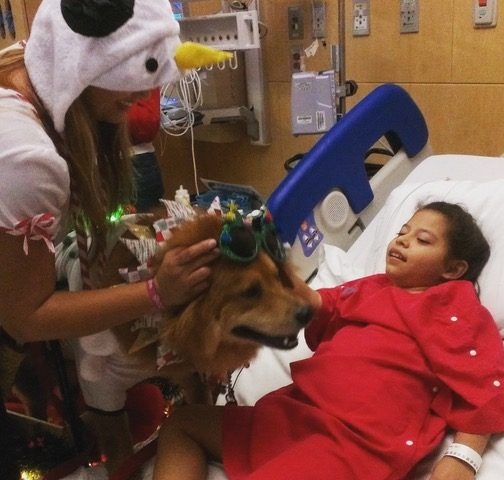Christmas Celebration at Nicklaus Children Hospital | Ale Ramos Therapy Animals