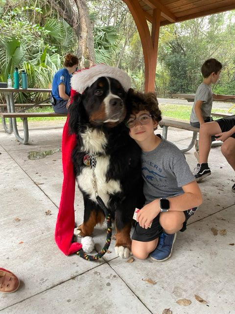 Apollo enjoy the kids at Arch Creek Park for Christmas | Ale Ramos Therapy Animals