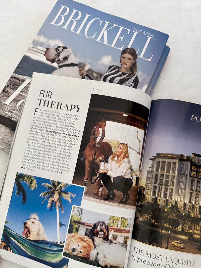 Brickell Magazine 2025 | Alexandra Ramos Therapy Animals