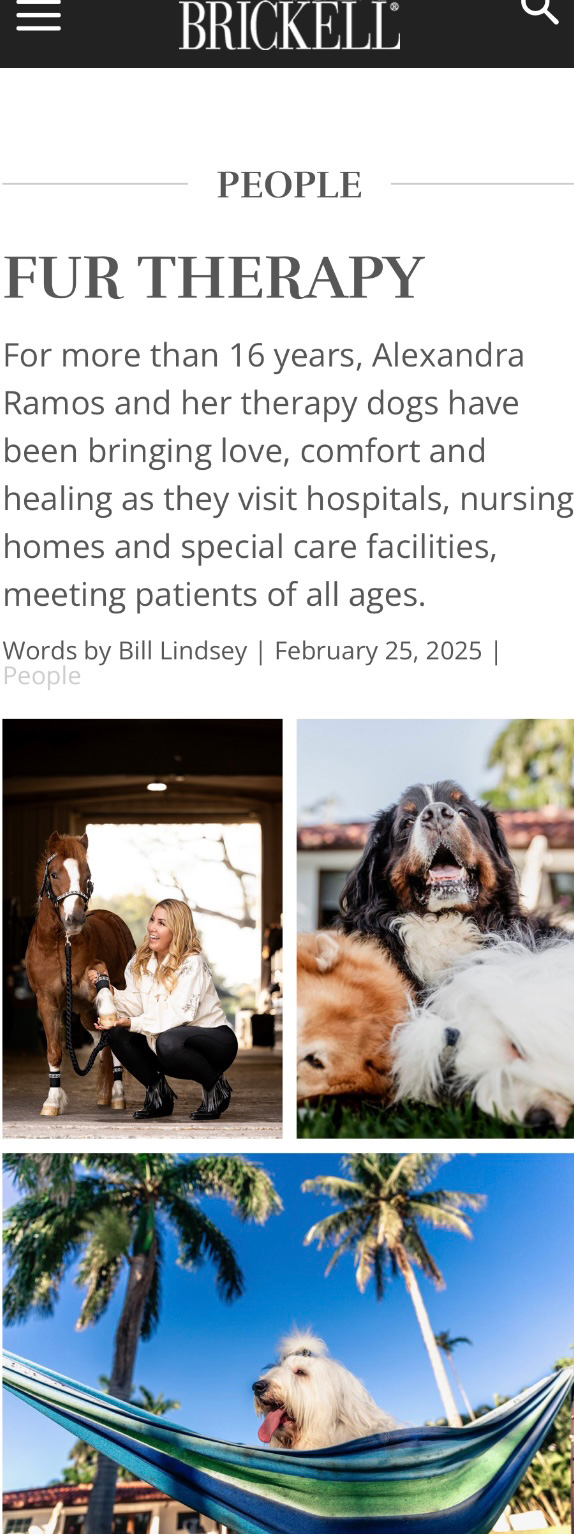 Brickell Magazine 2025 | Alexandra Ramos Therapy Animals