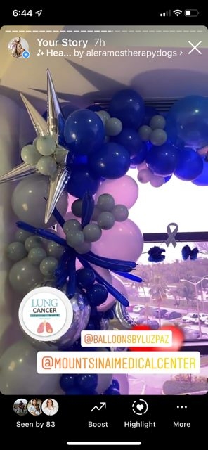 Lung Cancer Event at Mount Sinai Hospital | Ale Ramos Therapy Animals