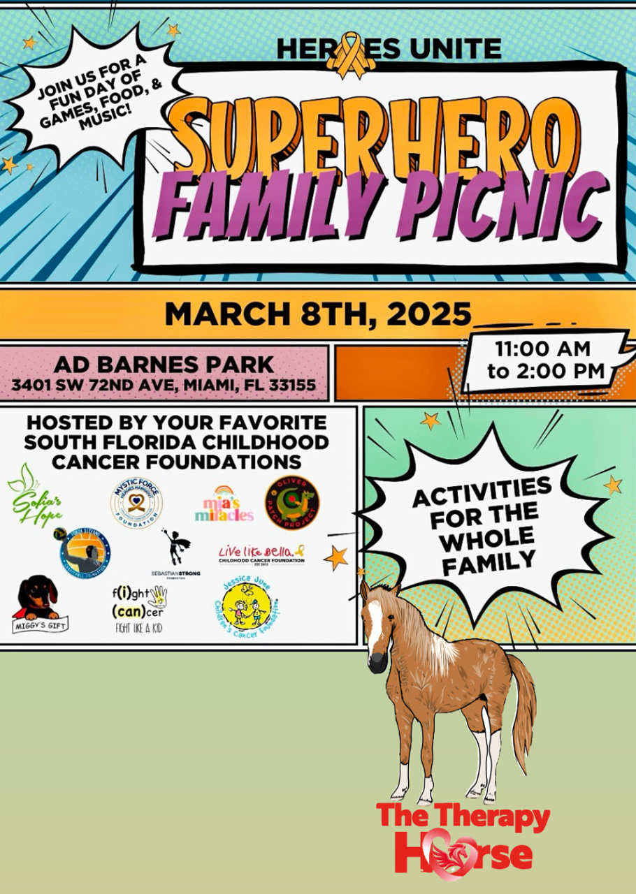 Pegasus at Super Heroe event - March 8, 2025 | Ale Ramos Therapy Animals