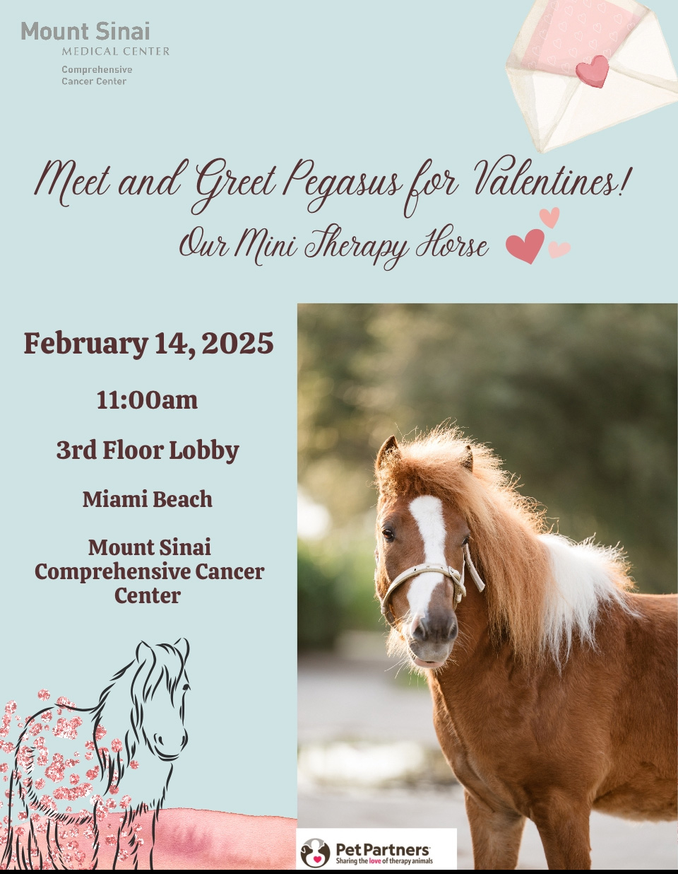 Pegasus celebrate Valentines at Mount Sinai Medical Center - Febrero 14, 2025 | Ale Ramos Therapy Animals
